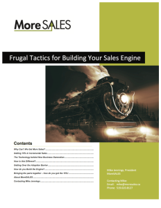 Frugal Tactics for Building Your Sales Engine