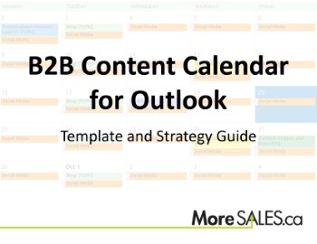 Download: B2B Content Calendar for Outlook MoreSALES